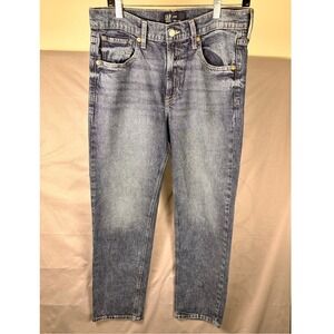 Gap Women's Size 6/28 Relaxed Fit Cropped Blue Denim Jeans Washwell Stretch 90's